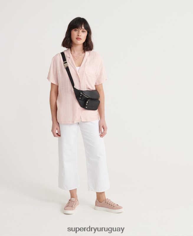 uy Superdry mujer camisa de flores resort rosa DT2N8Z3065 ropa