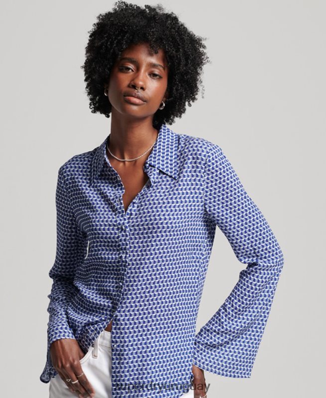 uy Superdry mujer camisa de los estudios de los setenta Armada DT2N8Z2935 ropa
