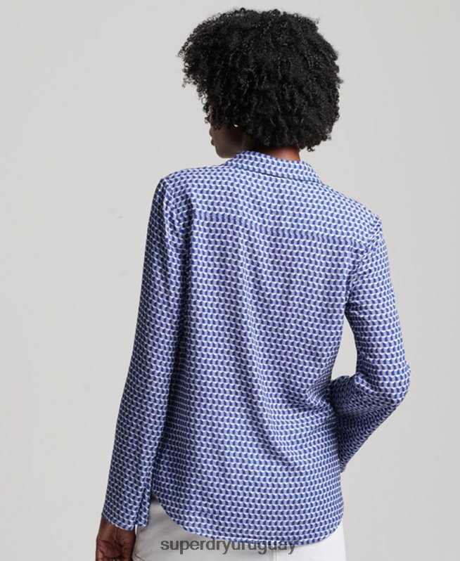 uy Superdry mujer camisa de los estudios de los setenta Armada DT2N8Z2935 ropa
