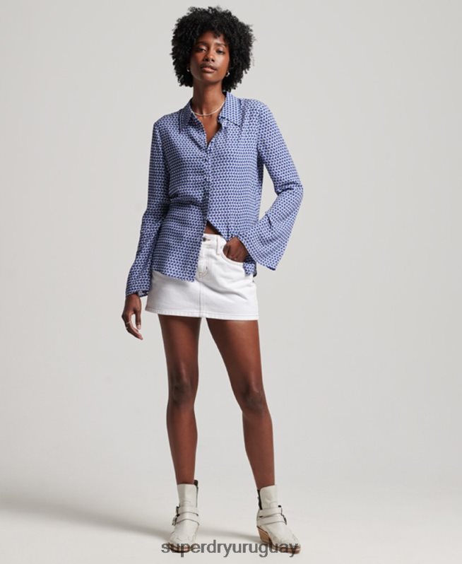uy Superdry mujer camisa de los estudios de los setenta Armada DT2N8Z2935 ropa