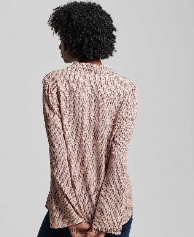 uy Superdry mujer camisa de los estudios de los setenta beige DT2N8Z2955 ropa
