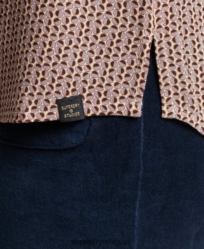 uy Superdry mujer camisa de los estudios de los setenta beige DT2N8Z2955 ropa