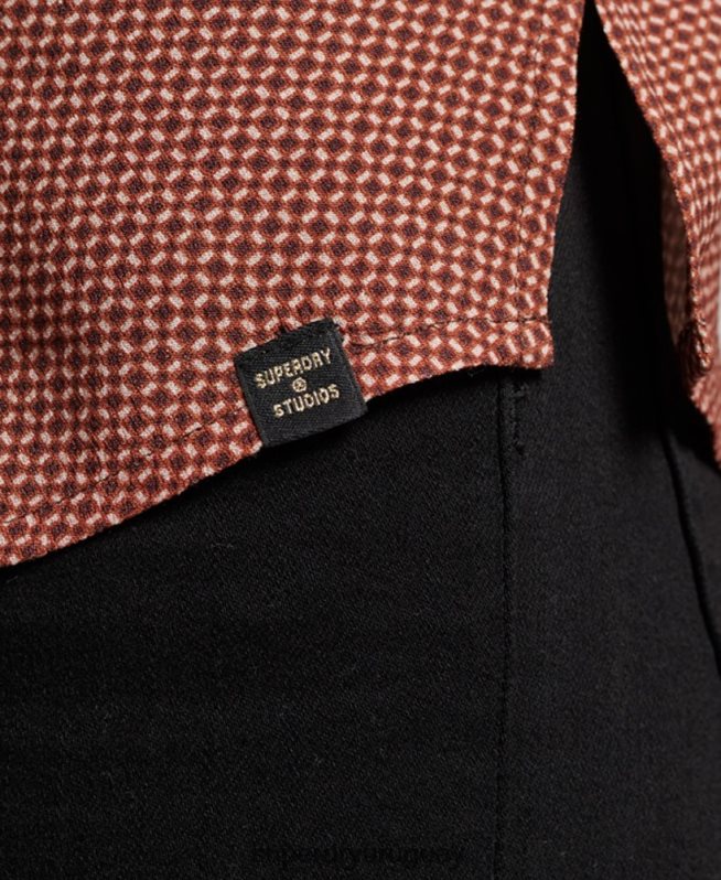 uy Superdry mujer camisa de los estudios de los setenta marrón DT2N8Z2906 ropa