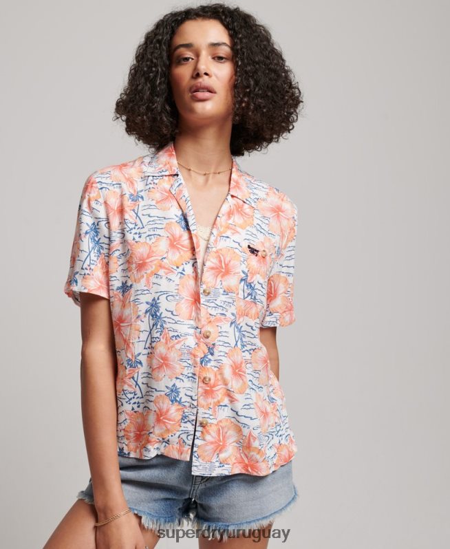 uy Superdry mujer camisa de resort de playa Armada DT2N8Z2914 ropa