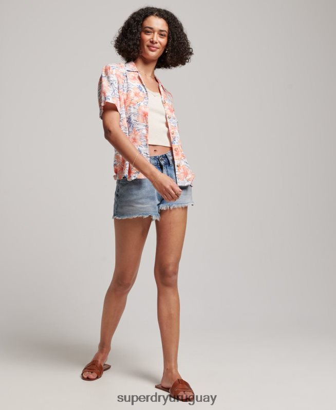 uy Superdry mujer camisa de resort de playa Armada DT2N8Z2914 ropa