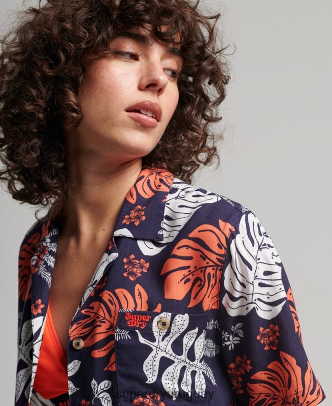 uy Superdry mujer camisa de resort de playa Armada DT2N8Z2934 ropa