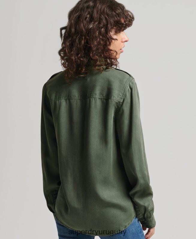 uy Superdry mujer camisa militar verde DT2N8Z2884 ropa