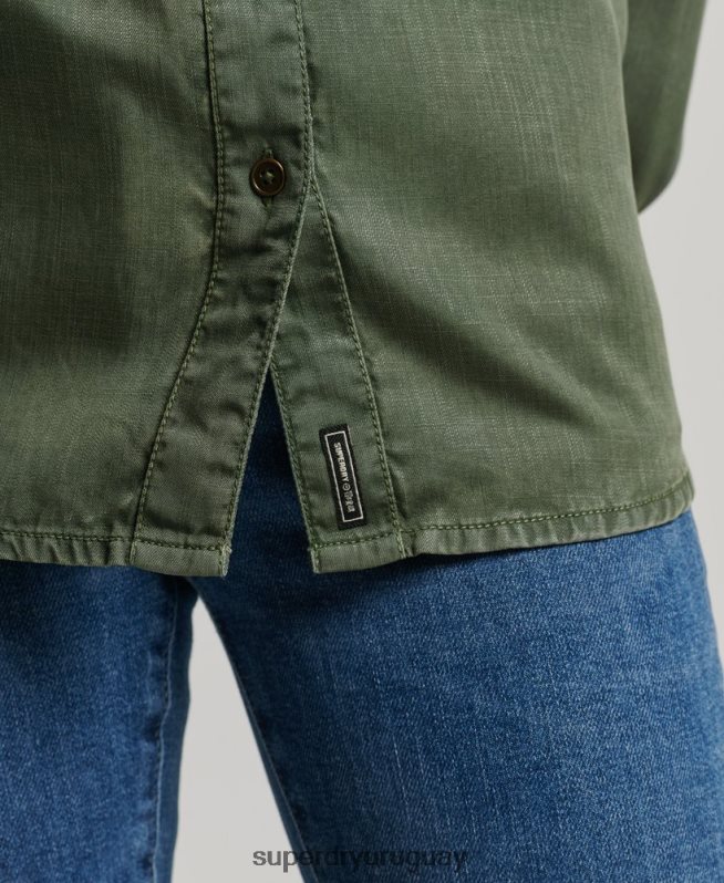 uy Superdry mujer camisa militar verde DT2N8Z2884 ropa