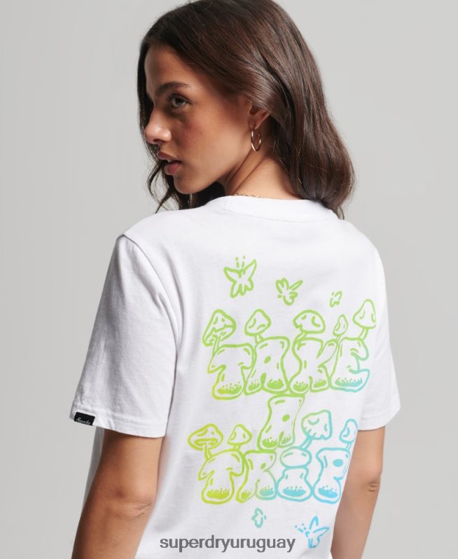 uy Superdry mujer arbolado camiseta gráfica blanco DT2N8Z2736 ropa