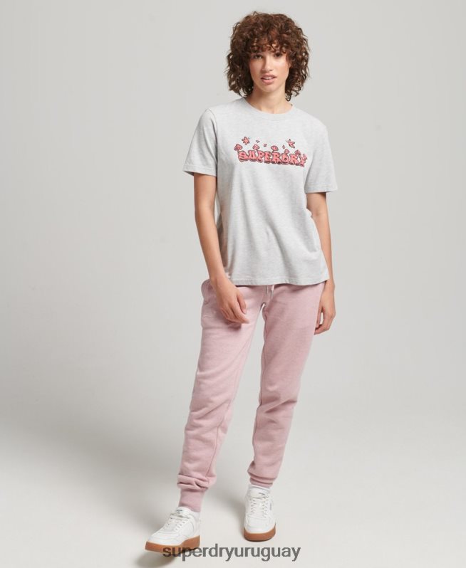 uy Superdry mujer arbolado camiseta gráfica gris claro DT2N8Z2729 ropa