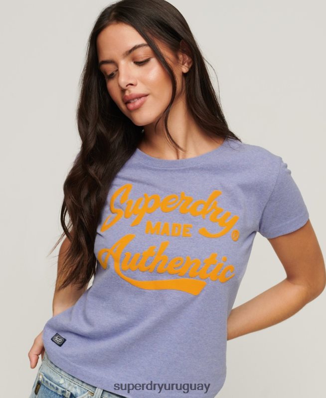 uy Superdry mujer archivo neón camiseta gráfica púrpura DT2N8Z2657 ropa