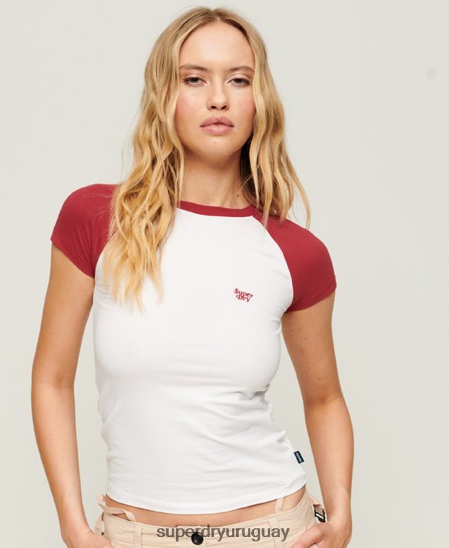 uy Superdry mujer béisbol camiseta para bebé rojo DT2N8Z2278 ropa