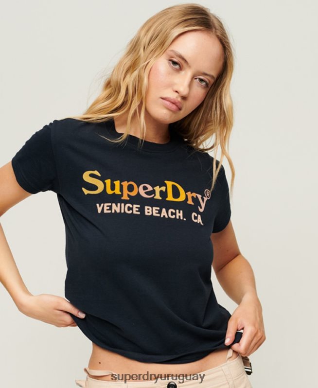 uy Superdry mujer camiseta arcoíris de los 90 Armada DT2N8Z2220 ropa