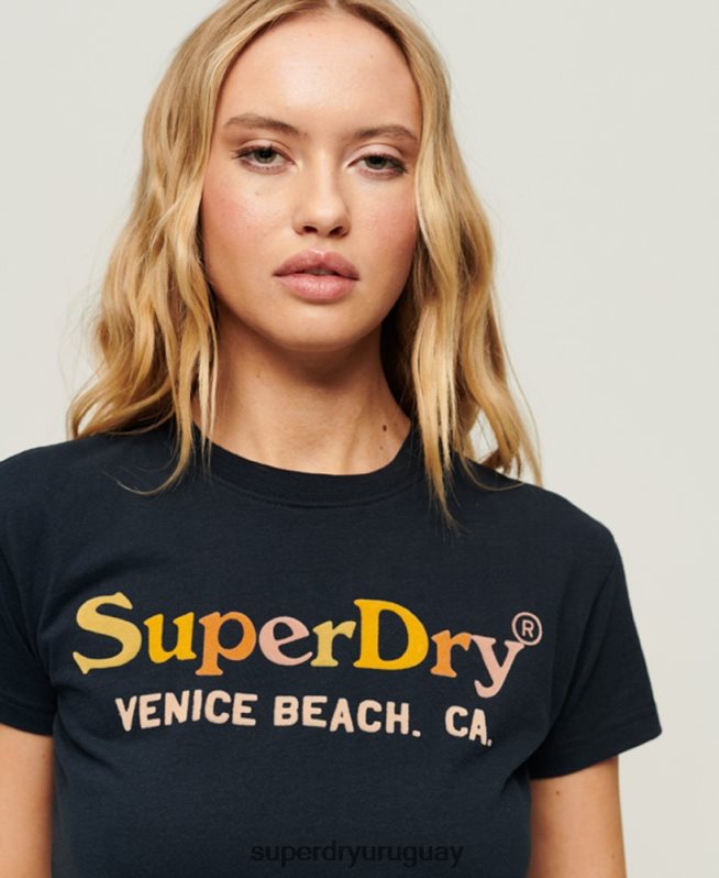 uy Superdry mujer camiseta arcoíris de los 90 Armada DT2N8Z2220 ropa