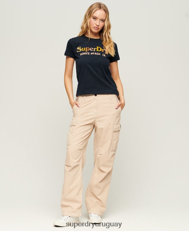 uy Superdry mujer camiseta arcoíris de los 90 Armada DT2N8Z2220 ropa