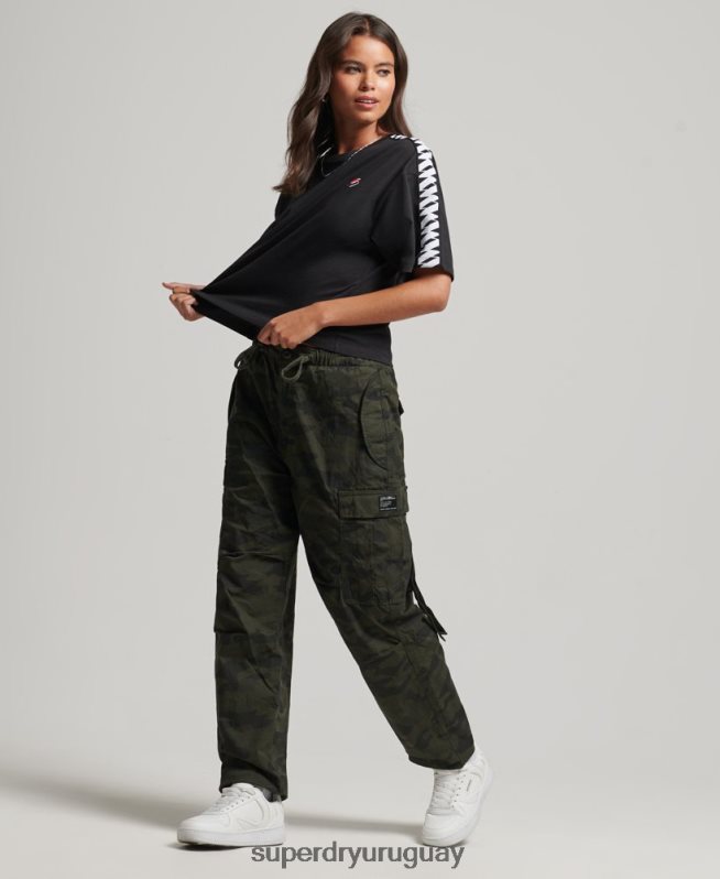 uy Superdry mujer camiseta boxy extragrande con cinta del logo de code s negro DT2N8Z2739 ropa
