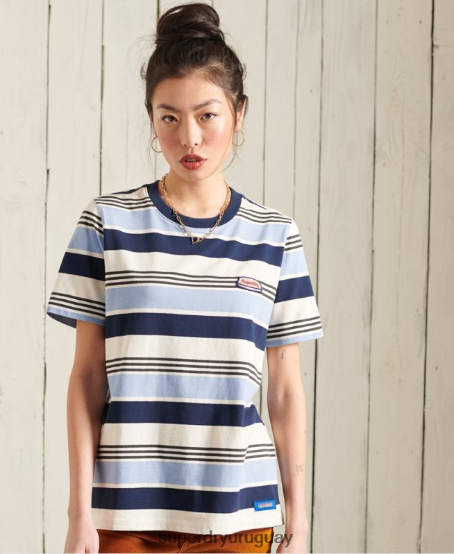 uy Superdry mujer camiseta cali surf clasica azul DT2N8Z6270 ropa