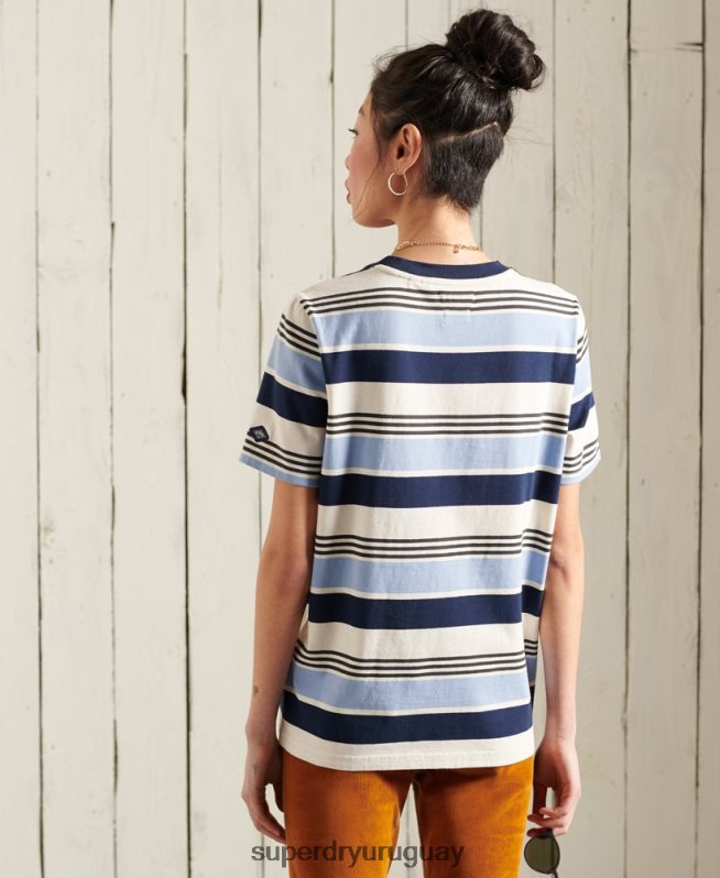 uy Superdry mujer camiseta cali surf clasica azul DT2N8Z6270 ropa