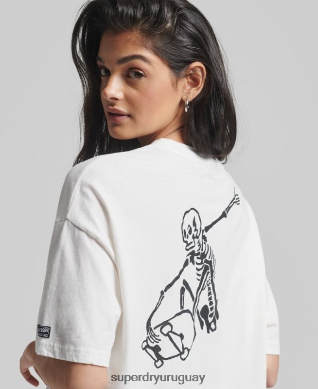 uy Superdry mujer camiseta cali vintage blanco DT2N8Z6301 ropa