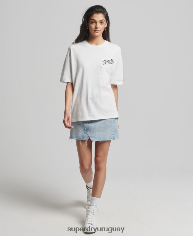 uy Superdry mujer camiseta cali vintage blanco DT2N8Z6301 ropa