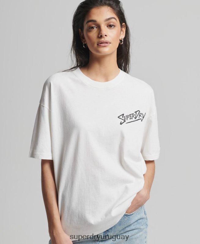 uy Superdry mujer camiseta cali vintage blanco DT2N8Z6301 ropa