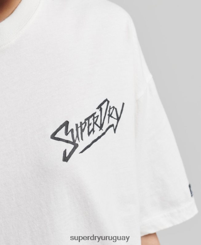 uy Superdry mujer camiseta cali vintage blanco DT2N8Z6301 ropa