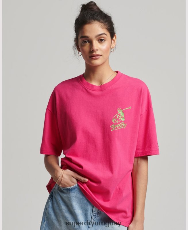 uy Superdry mujer camiseta cali vintage rosa DT2N8Z6198 ropa