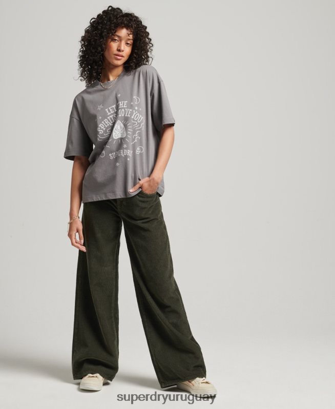 uy Superdry mujer camiseta celeste vintage gris claro DT2N8Z2740 ropa