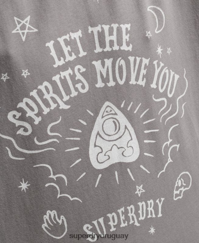 uy Superdry mujer camiseta celeste vintage gris claro DT2N8Z2740 ropa
