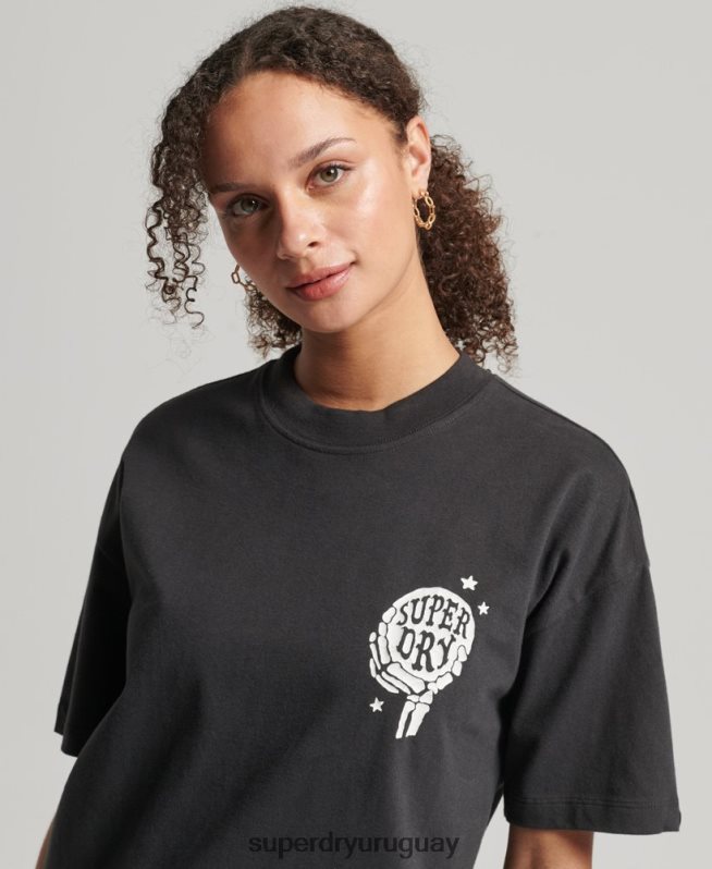 uy Superdry mujer camiseta celeste vintage marrón DT2N8Z2766 ropa