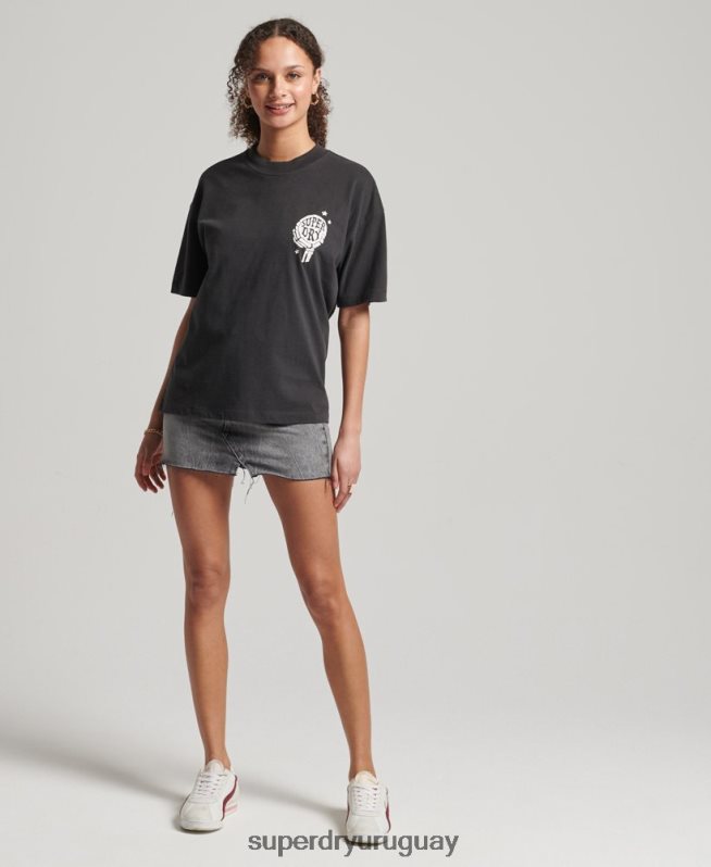 uy Superdry mujer camiseta celeste vintage marrón DT2N8Z2766 ropa
