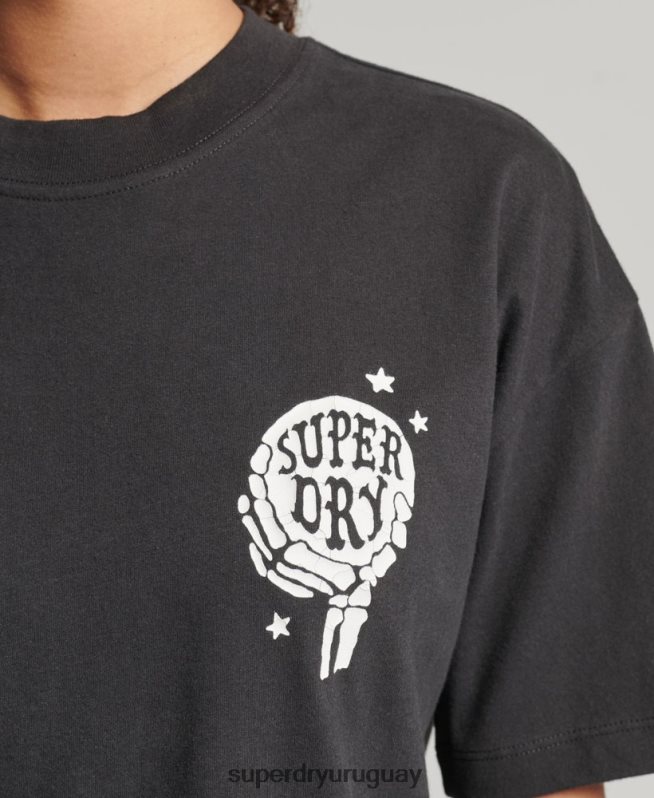 uy Superdry mujer camiseta celeste vintage marrón DT2N8Z2766 ropa