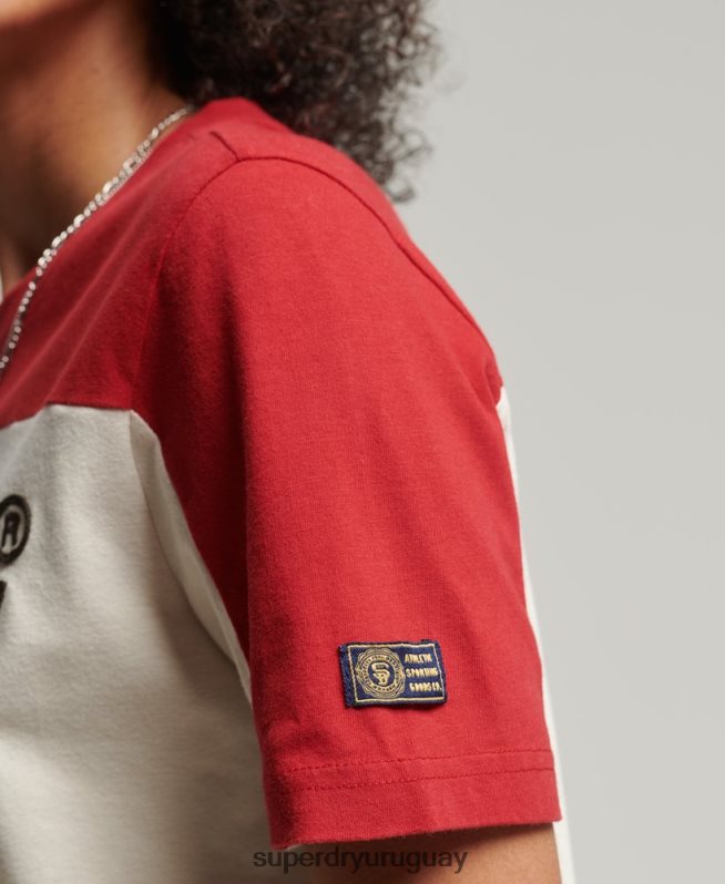 uy Superdry mujer camiseta colegial con logo vintage beige DT2N8Z2755 ropa