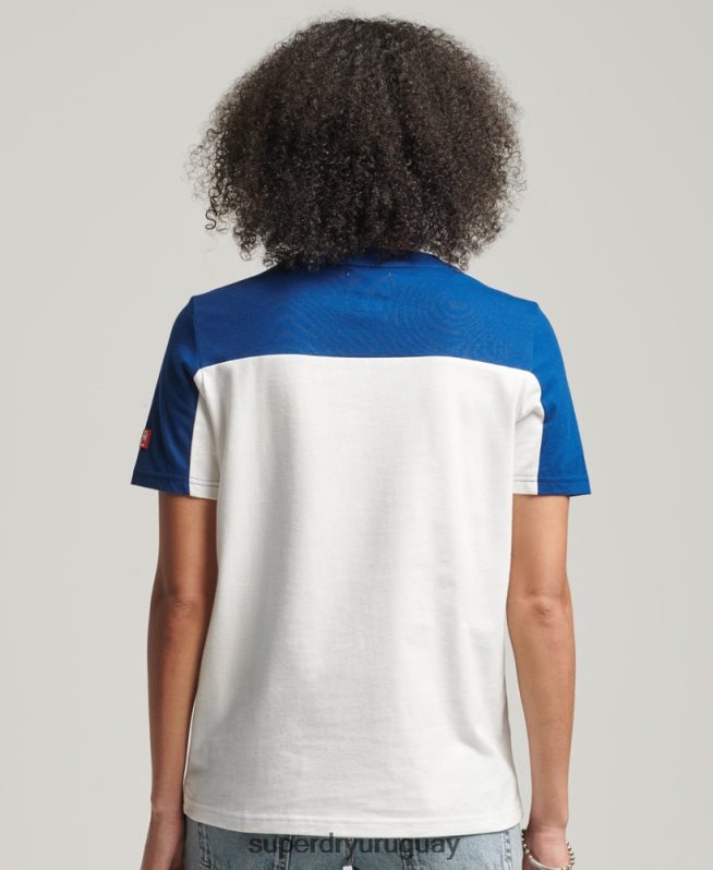 uy Superdry mujer camiseta colegial con logo vintage crema DT2N8Z2763 ropa