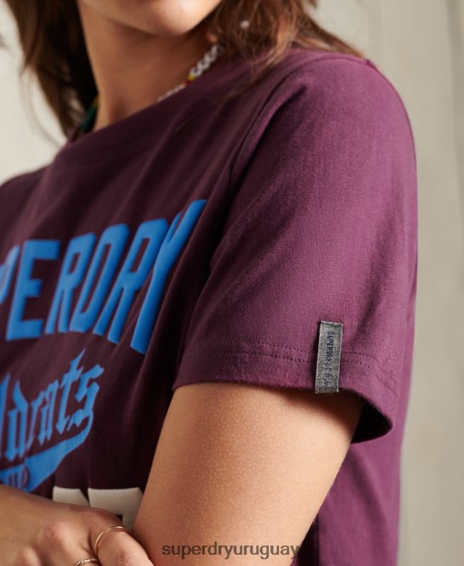 uy Superdry mujer camiseta colegial del estado de cali púrpura DT2N8Z6285 ropa