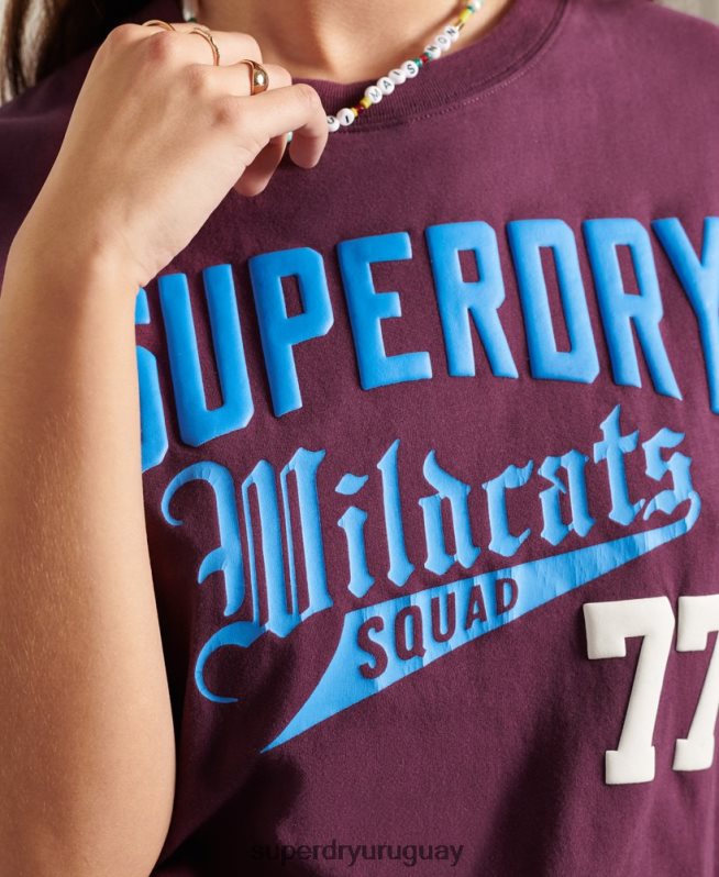uy Superdry mujer camiseta colegial del estado de cali púrpura DT2N8Z6285 ropa