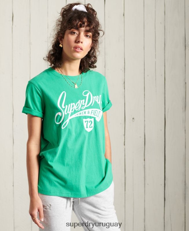 uy Superdry mujer camiseta colegial del estado de cali turquesa DT2N8Z2726 ropa