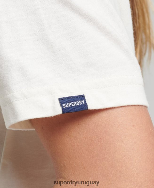 uy Superdry mujer camiseta con ficha comercial blanco DT2N8Z2803 ropa