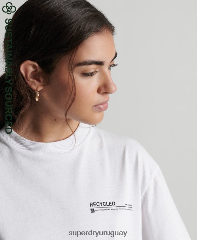 uy Superdry mujer camiseta con microtop reciclada blanco DT2N8Z6255 ropa