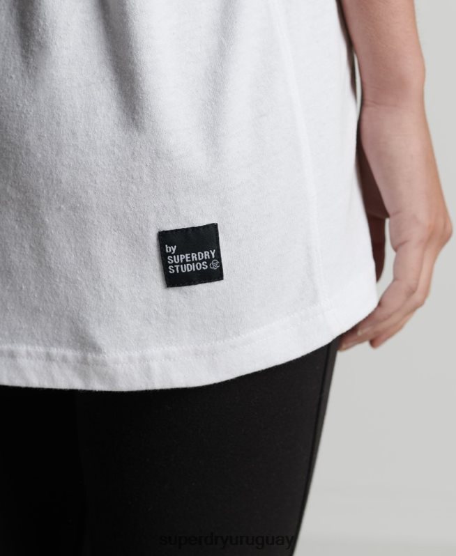 uy Superdry mujer camiseta con microtop reciclada blanco DT2N8Z6255 ropa