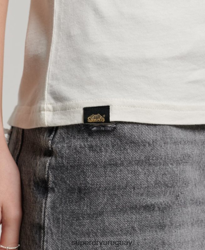 uy Superdry mujer camiseta con póster de baja fidelidad blanco DT2N8Z2717 ropa