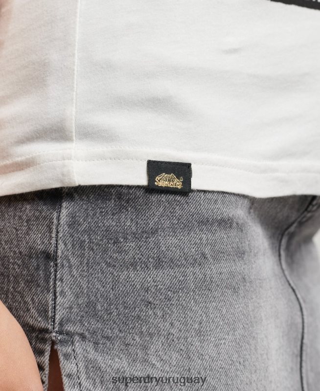 uy Superdry mujer camiseta con póster de baja fidelidad crema DT2N8Z2688 ropa