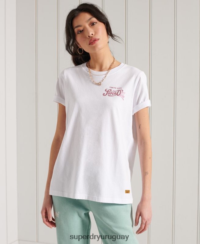 uy Superdry mujer camiseta con purpurina blanco DT2N8Z2861 ropa
