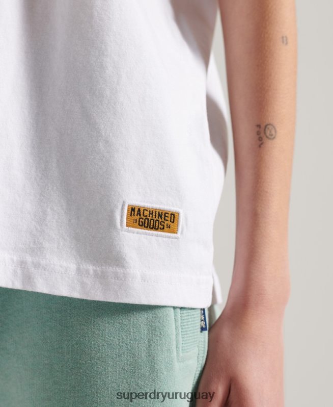 uy Superdry mujer camiseta con purpurina blanco DT2N8Z2861 ropa