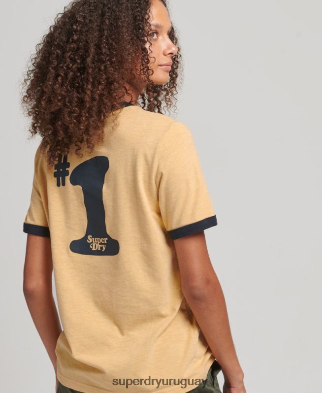 uy Superdry mujer camiseta cooper nostalgia amarillo DT2N8Z2813 ropa