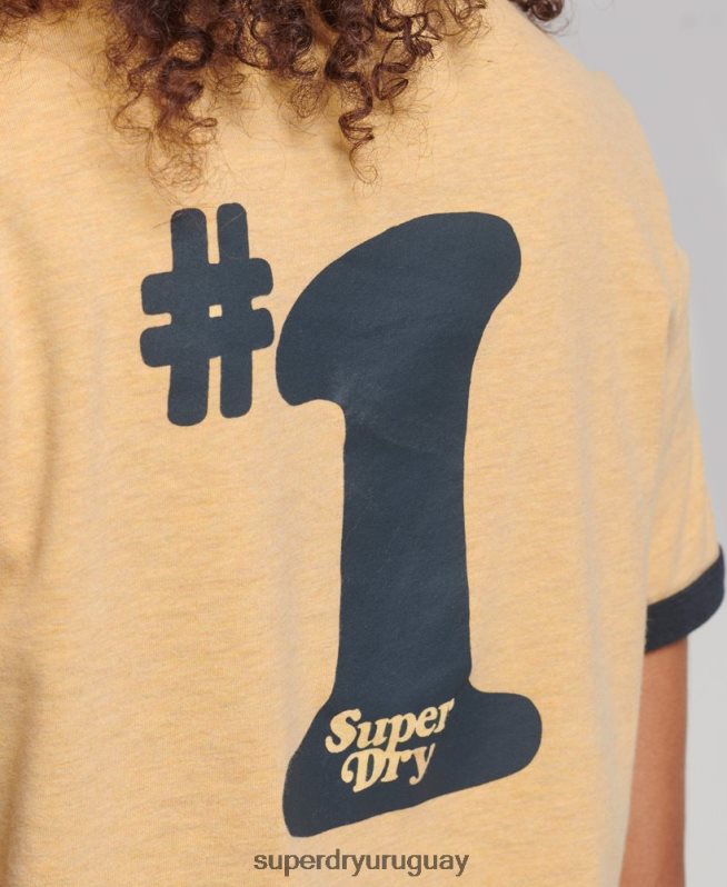 uy Superdry mujer camiseta cooper nostalgia amarillo DT2N8Z2813 ropa