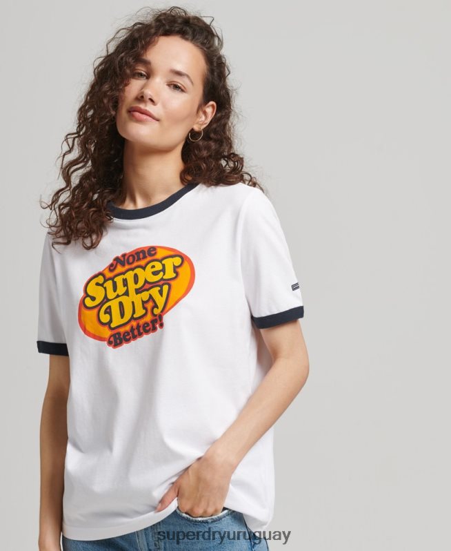 uy Superdry mujer camiseta cooper nostalgia blanco DT2N8Z6309 ropa