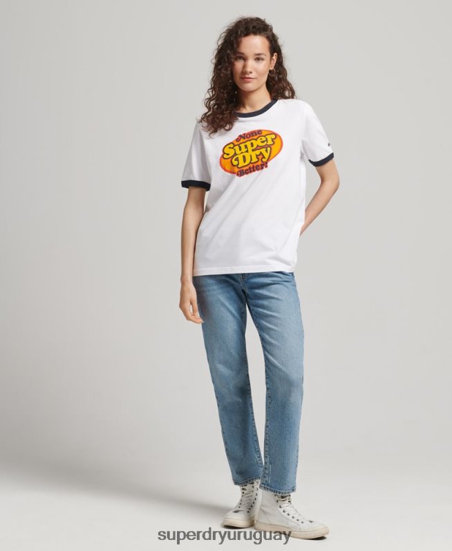 uy Superdry mujer camiseta cooper nostalgia blanco DT2N8Z6309 ropa