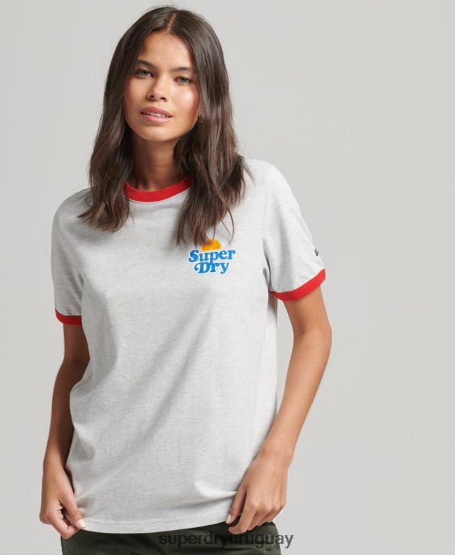 uy Superdry mujer camiseta cooper nostalgia gris DT2N8Z6209 ropa