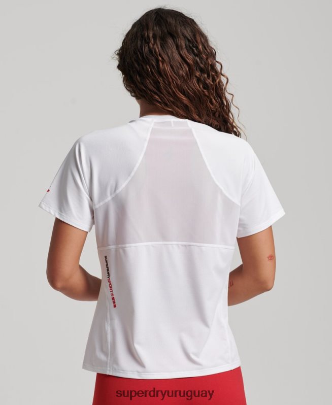 uy Superdry mujer camiseta core activa blanco DT2N8Z2709 ropa